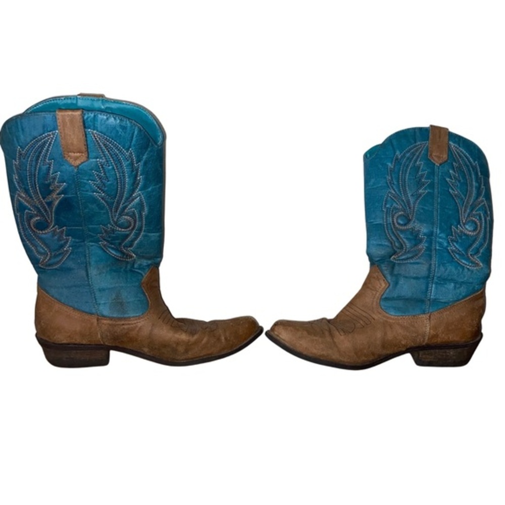 Coconuts by Matisse Western Cowboy Boots Blue Brown 7.5 M 11” Sole - Picture 6 of 16